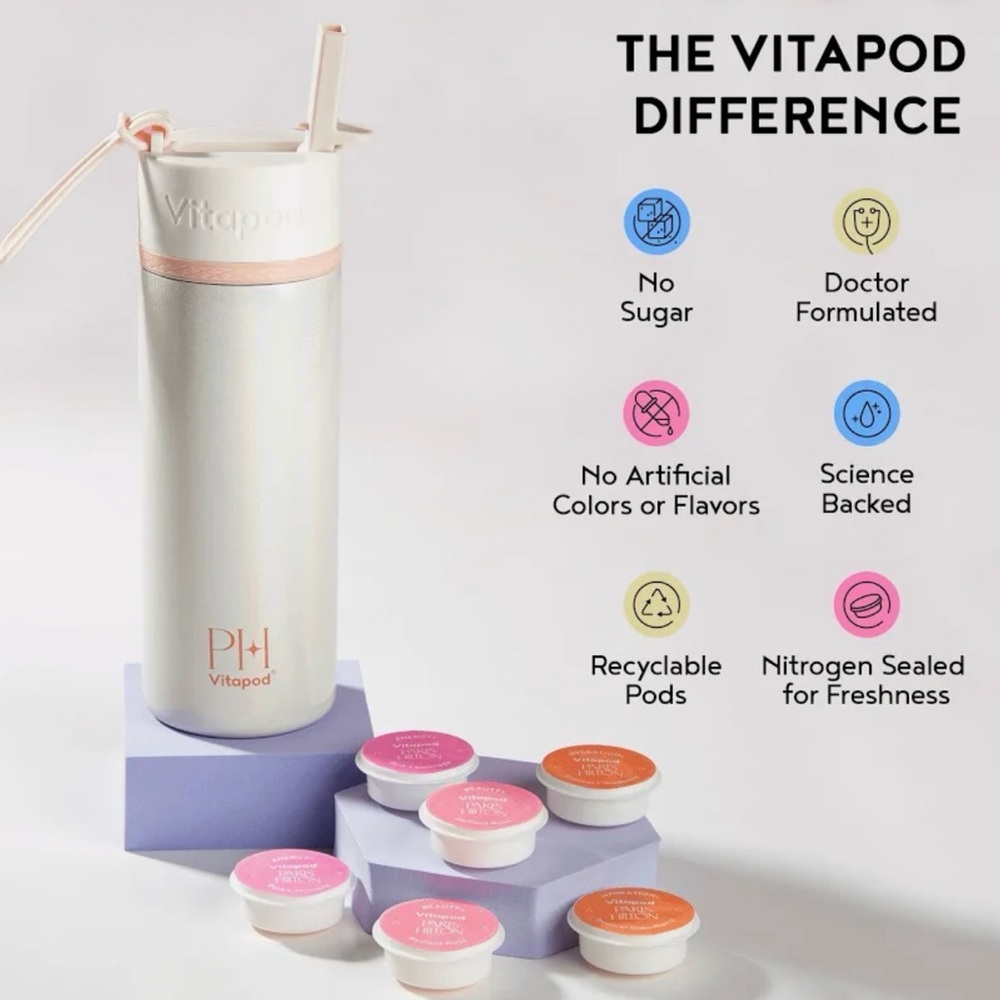 Paris Hilton Vitapod White and Pink Tumbler with Pods